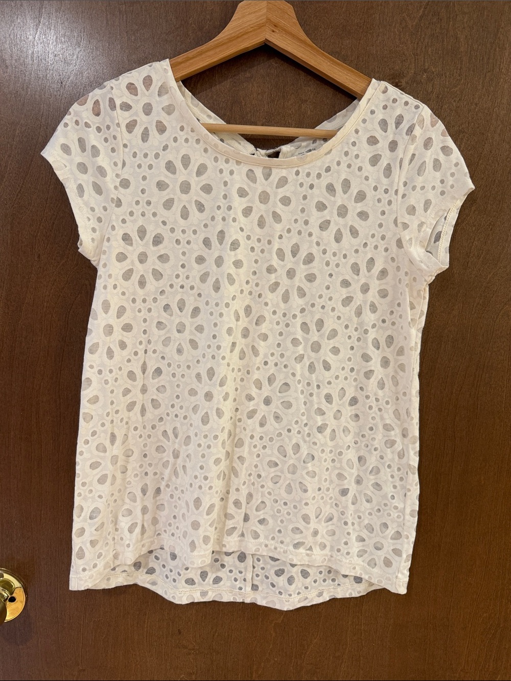 Loft Women’s Eyelet Short-Sleeve Top - Cream